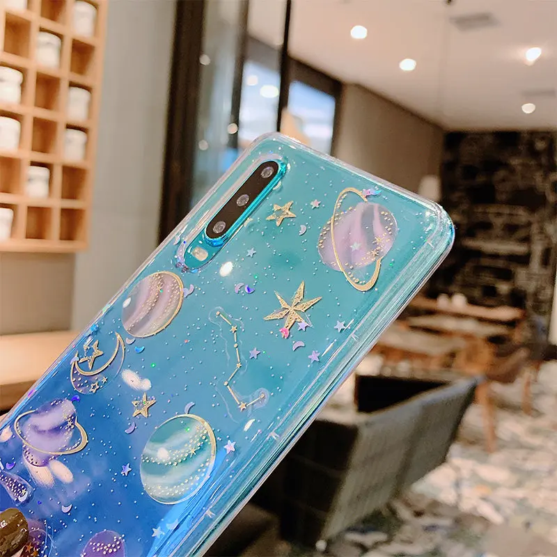 Блестящий чехол Star Moon Space для Huawei Honor 8X 20 Lite 10 9 V9 V10 Global Чехлы Mate 30 Pro женские чехлы |