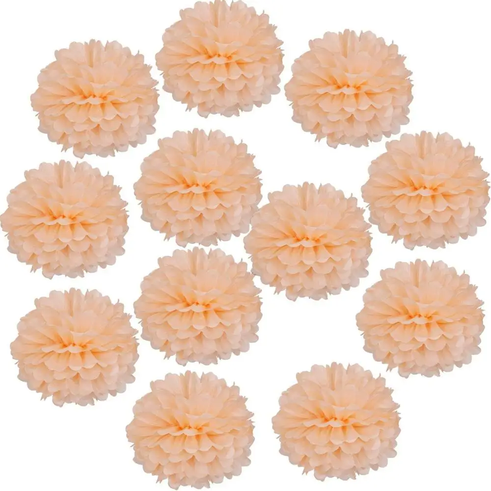 10 шт. в партии персиковая папиросная бумага Pom Poms DIY бумажная Цветочная свадьба