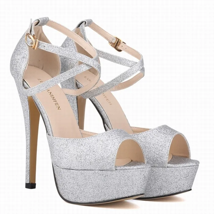 

British style slim flash ultra-fine high heel waterproof platform hollow fish mouth female sandals
