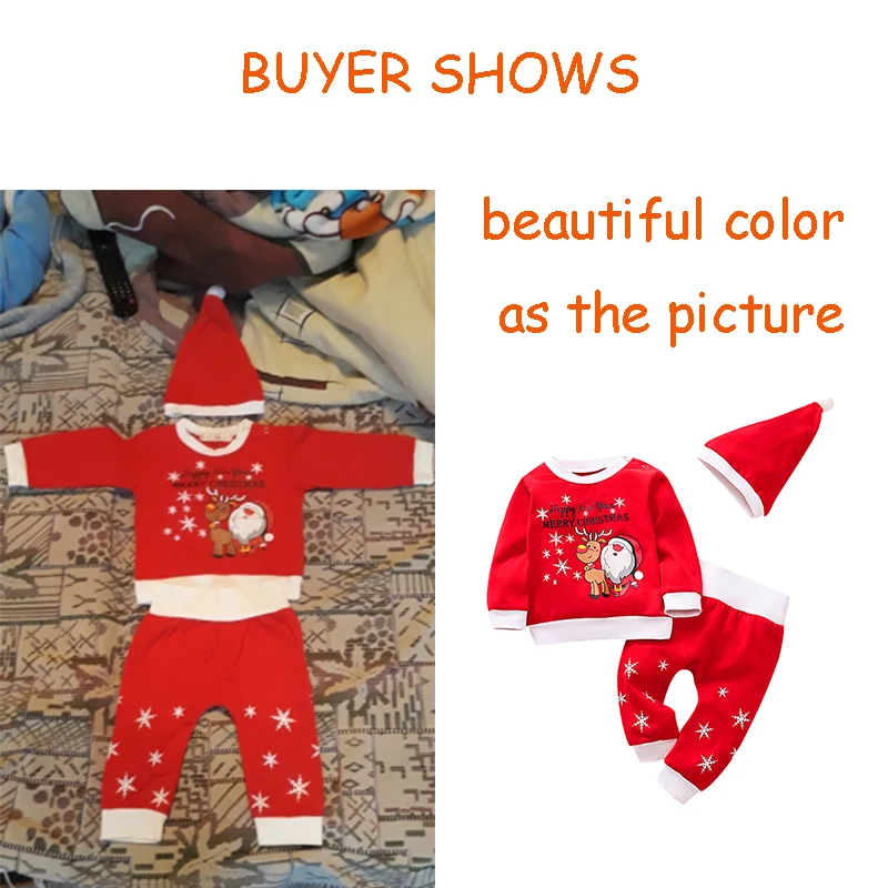 Christmas Newborn Baby Girls Boys clothes 2pcs set Tops Sweatshirt Pants Outfits long sleeve baby clothing sets 3-24M
