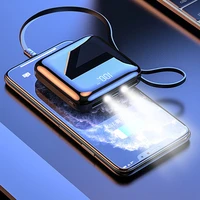 power bank 30000mah mini portable charger for xiaomi iphone powerbank built in cables external battery charger with flashlight