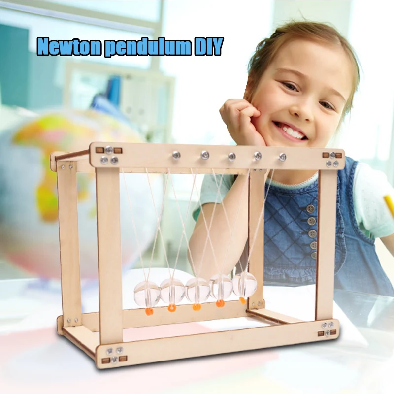 

DIY маятник Ньютона Сборная модель игрушечный набор деревянный физический научный эксперимент обучающая игрушка M09