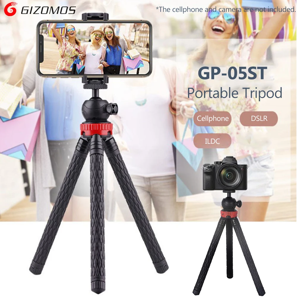 Штатив Трипод для телефона GIZOMOS GP 05ST с 8 регулируемыми уровнями съемки в реальном
