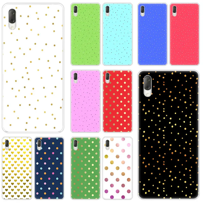 Модный жесткий чехол в горошек для Sony Xperia L1 L2 L3 X XA XA1 XA2 XA3 Ultra 10 Plus E5 XZ XZ1 XZ2 Compact XZ3 XZ5 20