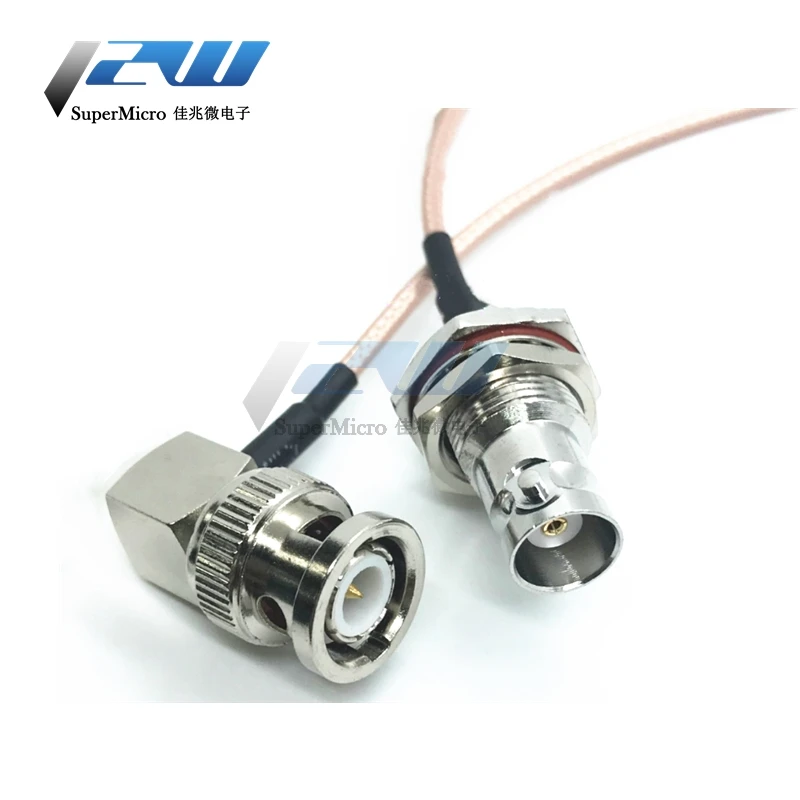 RG316 BNC Мужской кабель с прямым углом к Гнездовой переборке RF pigtail