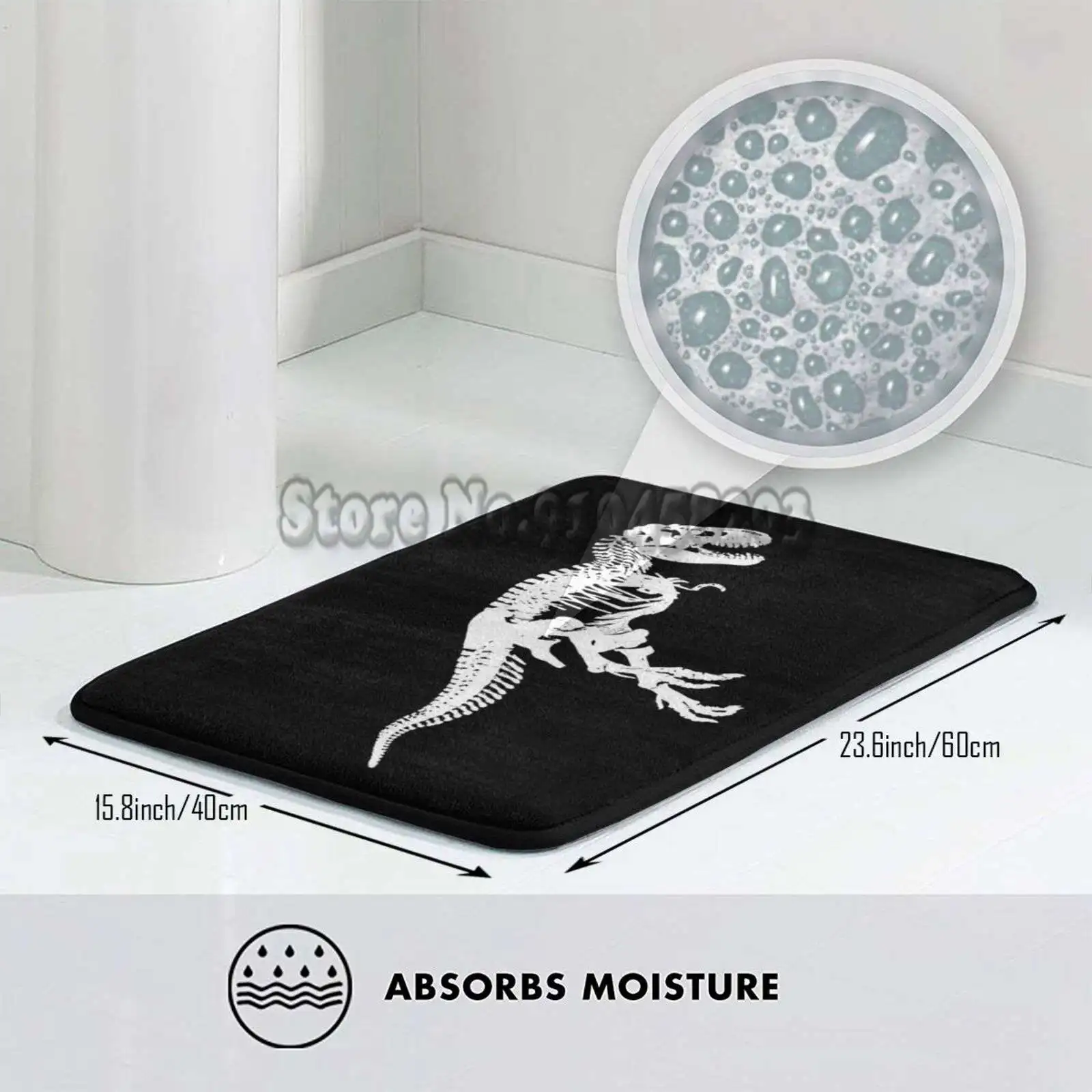 Тираннозавр Рекс Скелет Коврик для двери Ковер для гостиной Впитывающий ковер для ванны Кухонный коврик Т Палеонтолог Динозавр.