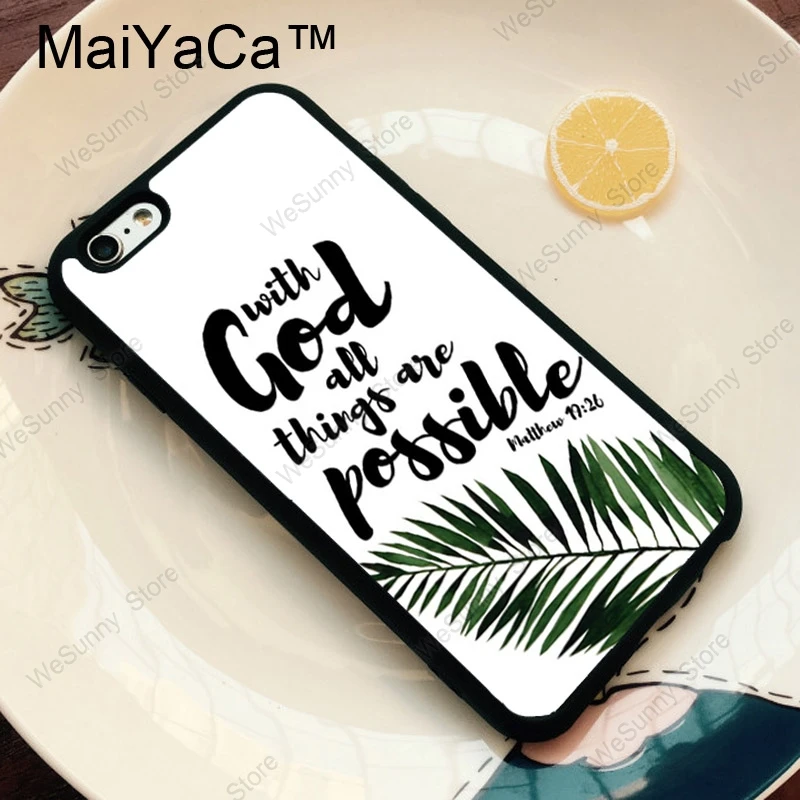 Чехол из ТПУ MaiYaCa Bible Qutoes Verse Belief God Jesus для iPhone 11 Pro MAX X XR XS MAX 6 6s 7 8 Plus 5S
