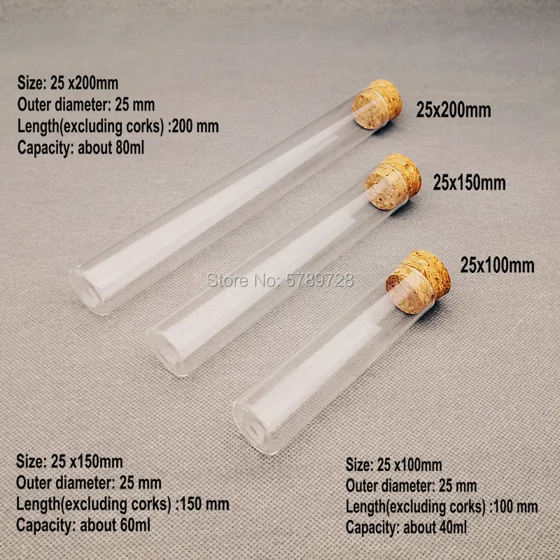 Наружный диаметр 25 мм тестовая трубка с плоским дном и пробкой лабораторный