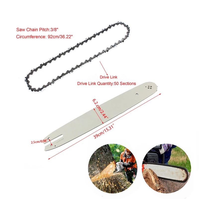 

14'' Chainsaw Guide Bar + 3/8 LP 50DL Saw Chain Set For STIHL MS170 MS180 MS250 Replacement Attachment Saw Guide Rail Fastool