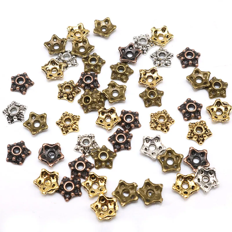 7 5 мм винтажные Серебристые цветные зеркальные бусины шапочки рукоделие