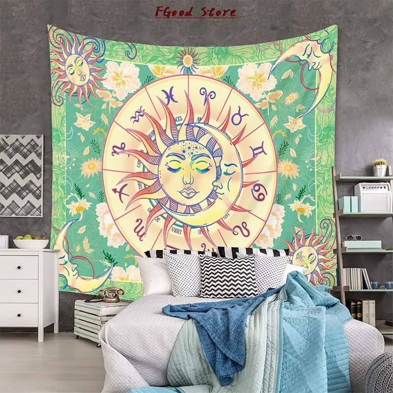 Психоделический рисунок лица настенный дешевый хиппи богемный гобелен мандала