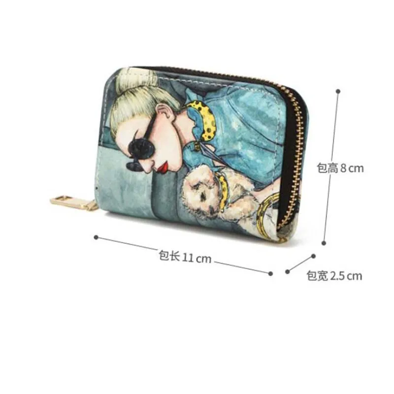 Модная мультяшная женская сумка для ключей автомобильный милый кожаный кошелек