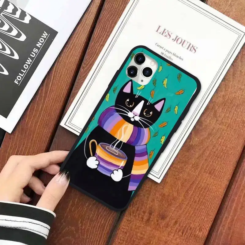

Cute Coffee Milk Drink Bottle Cat Phone Case for iPhone 11 12 pro XS MAX 8 7 6 6S Plus X 5S SE 2020 XR