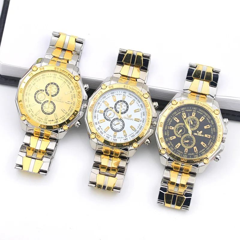 

Fashion Large Dial Three Eyes Steel Watch Men's Business Sports Alloy Quartz Watch luxury
