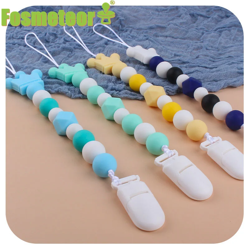

Fosmeteor 1pc Food Grade Silicone Baby Teethers Crown Pacifier Clip Chain Dummy Chains Silicone Teething Toys For Newborn Gift