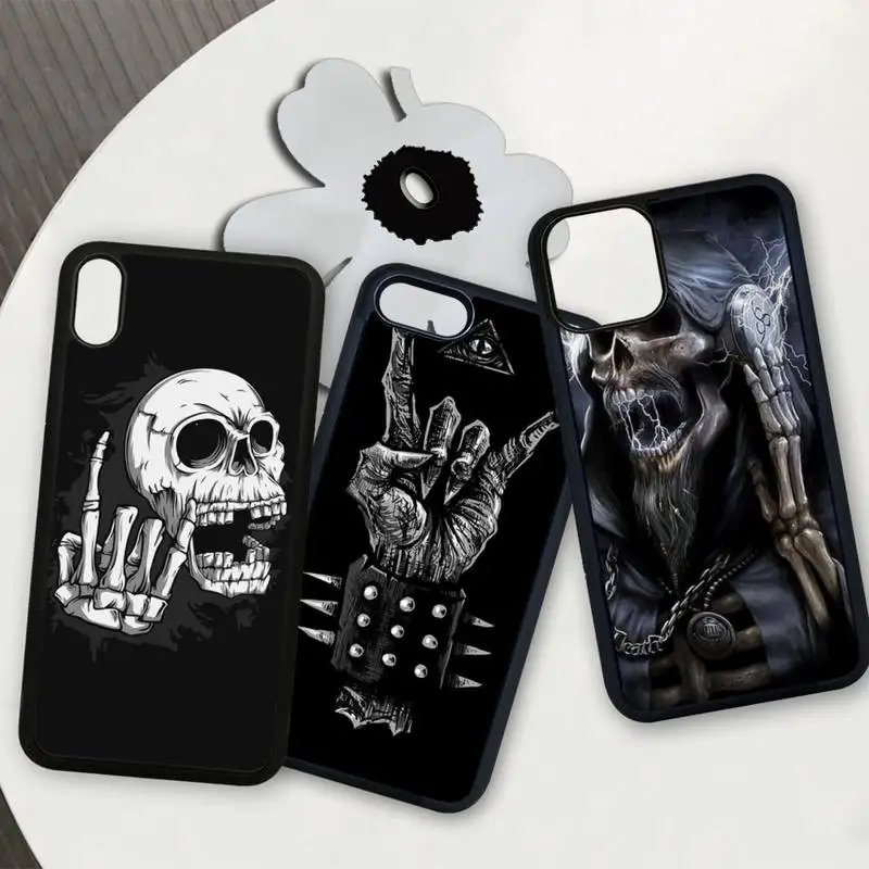 Yinuoda рок ролл Череп нашивка окантовка чехол для телефона iphone se 2020 6 6s 7 8 plus x xs max xr 11