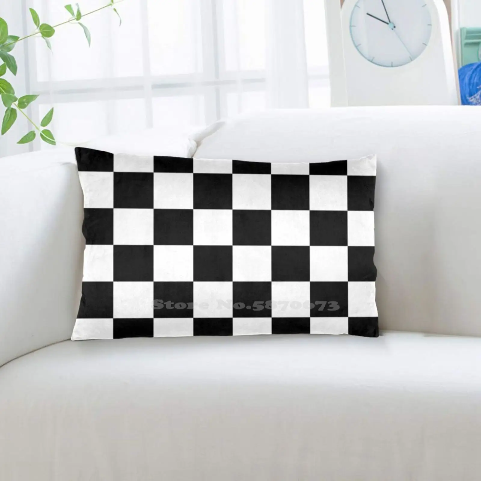 Checkered Flag Chequered Motor Sport Checkerboard Pattern Win Winner Racing Cars Race Black Bedding Pillow Cases Cover |