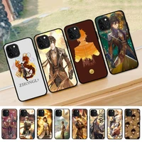 genshin impact zhongli phone case for iphone 13 12 mini 11 pro xs max xr x 8 7 6 6s plus 5s cover
