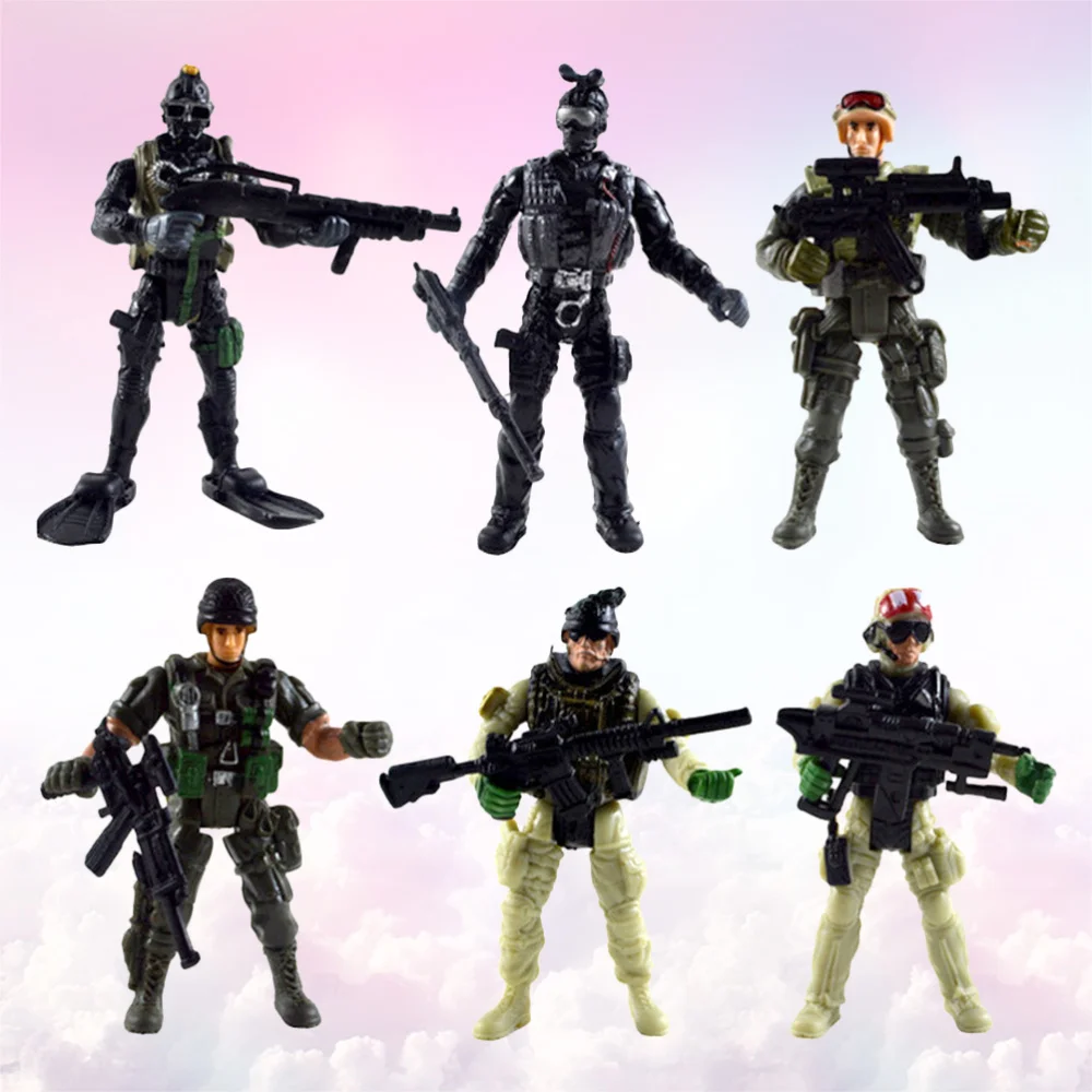 

6pcs Special Forces Toys Funny Parent-Child Interactive Battle Special Forces Model Toys for Girl Boy (A Pattern)