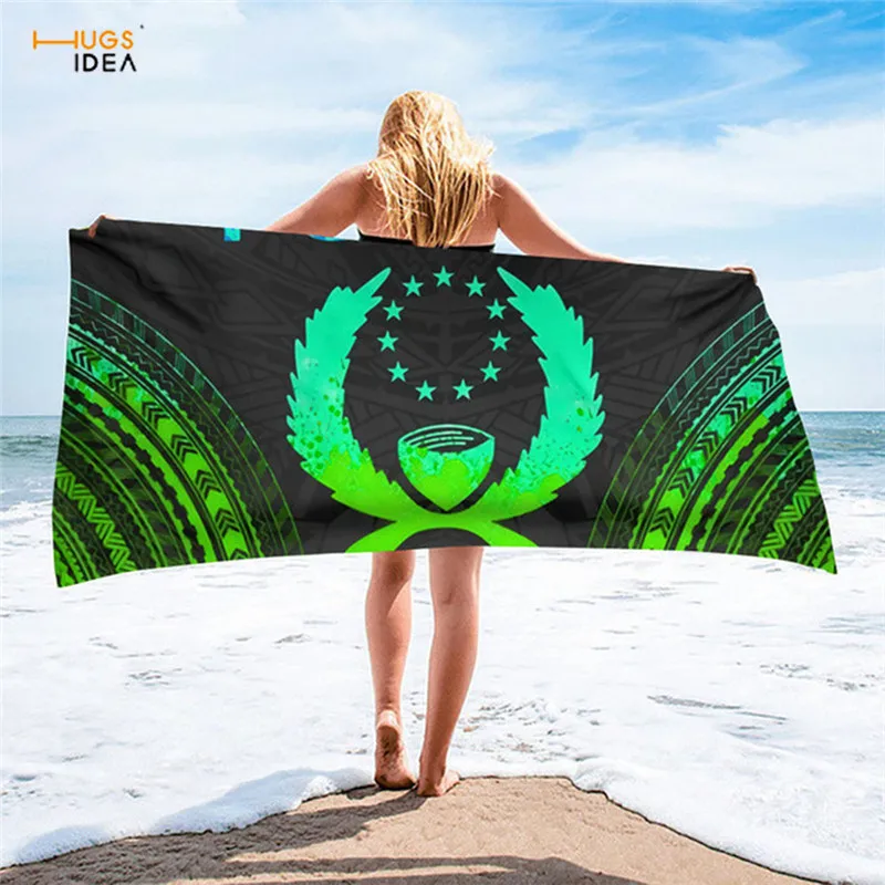 

HUGSIDEA Pohnpei Towels Bathroom Hair Towel Quick Dry Polynesian Tribal Print toallas de playa grandes each Towels Swimming Gym
