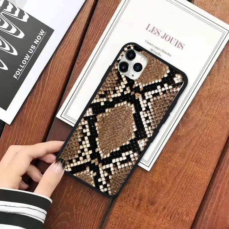 

snake skin print horror animal Phone Case for iPhone 11 12 pro XS MAX 8 7 6 6S Plus X 5S SE 2020 XR