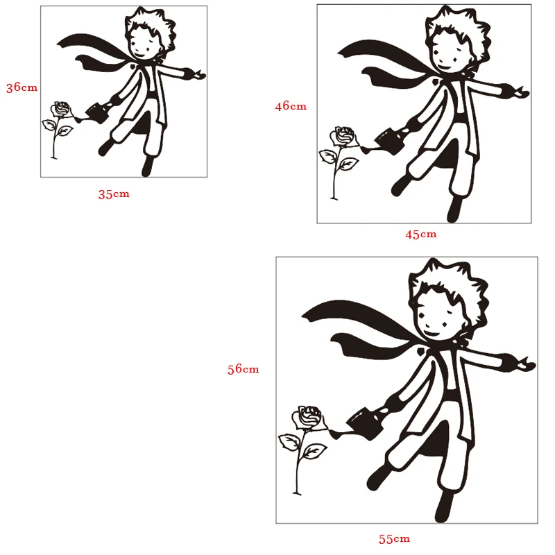 Мультяшный персонаж Маленький принц Вода Цветы наклейки на стену для детей