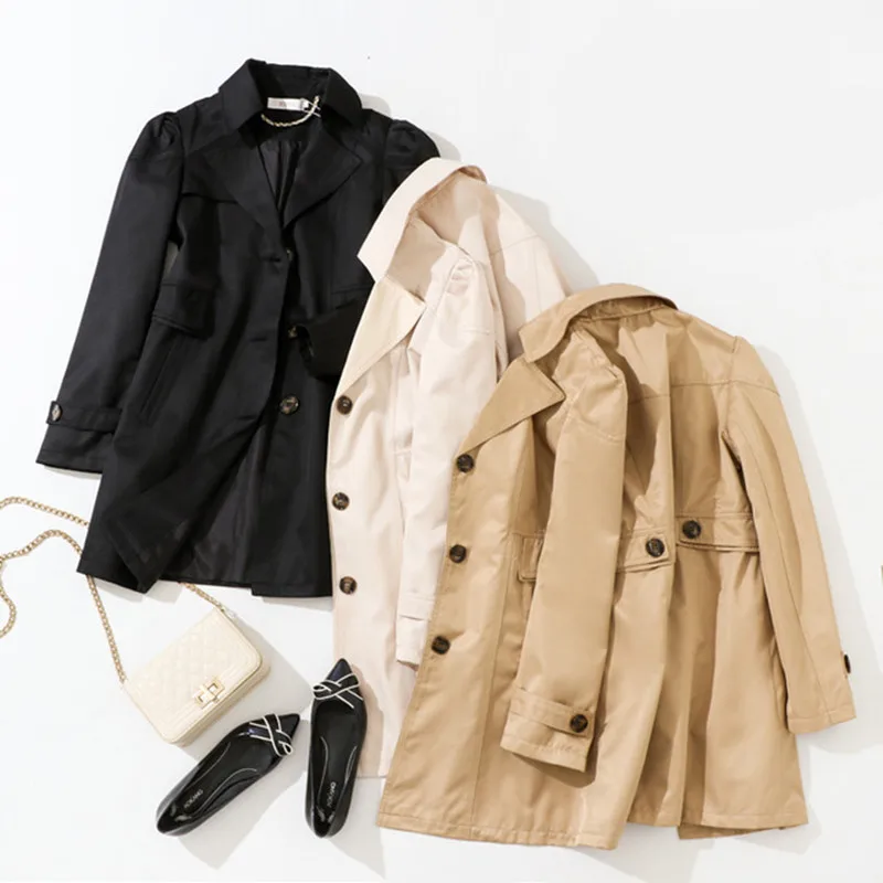 

Autumn Women Trench Coat With Belt Elegant Fashion Solid Single Breasted Slim Windbreaker Female Loose Outwear Casual Overcoat