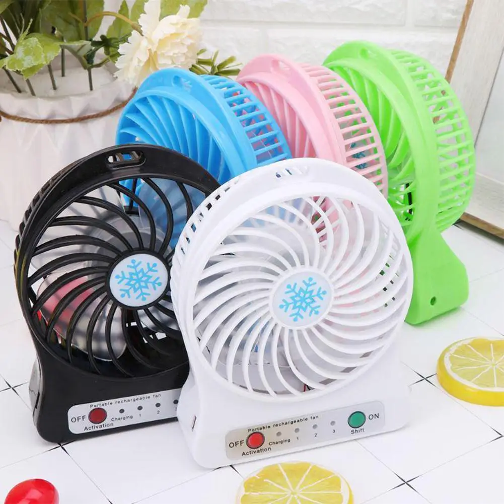 

1Pcs Mini Portable USB Rechargeable Fan With LED Light 5W Air Wind Power Cooler For Desktop Dorm Bed Fan