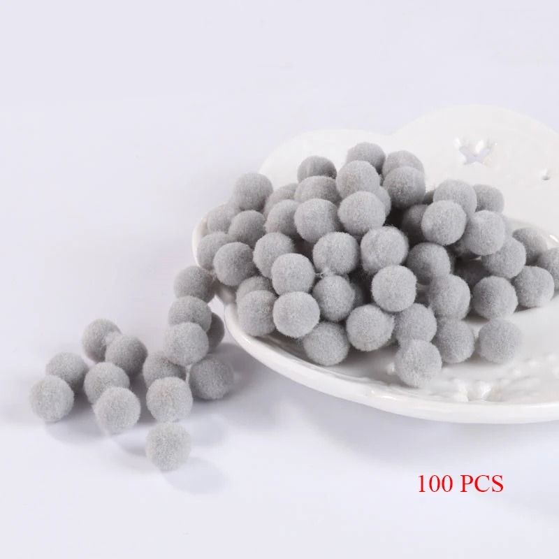 DIY 100 шт 8 мм Мини пушистые мягкие помпоны ручной работы детские игрушки свадебный