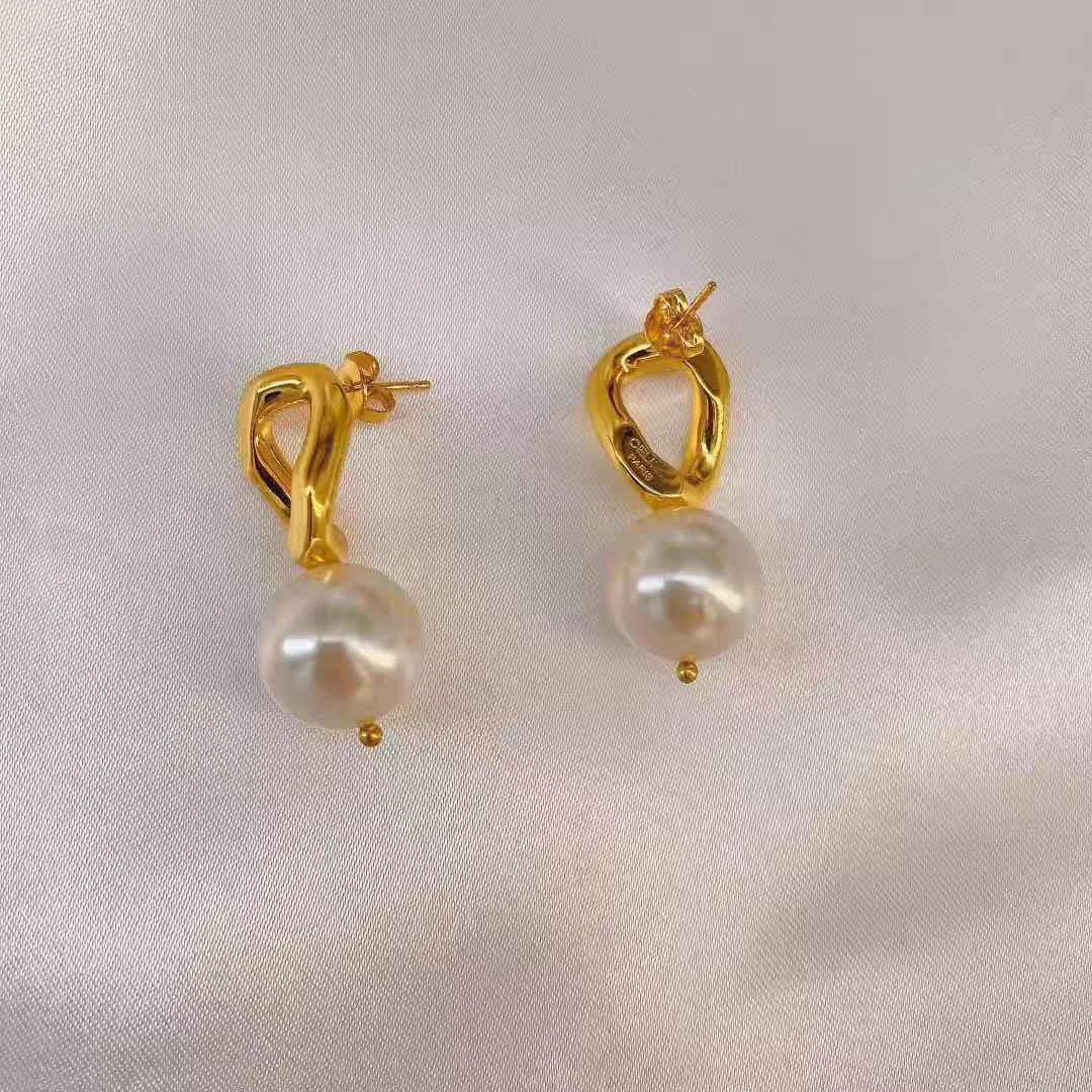 

2020 Europe Unique Cutting Chain Designed Metal Classic tassel gold stud earrings trapezoid antique Personalized Fashion Earing