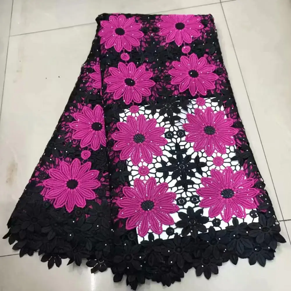 Новинка 2019 вышивка 5 ярдов нигерийское гипюровое кружево ткань для невесты