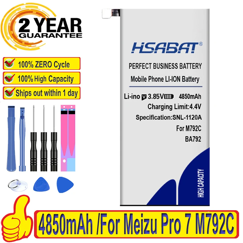 Топ бренд 100% Новинка 4850 мАч BA792 Аккумулятор для Meizu Pro 7 M792C M792H Φ M792Q + Бесплатный