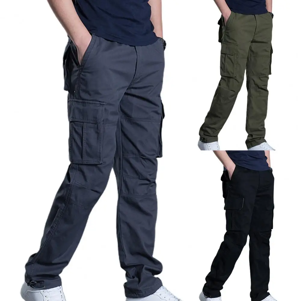 

Soft Simple Elastic Waist Camping Pants Comfy Sweatpants Mid Rise Workwear