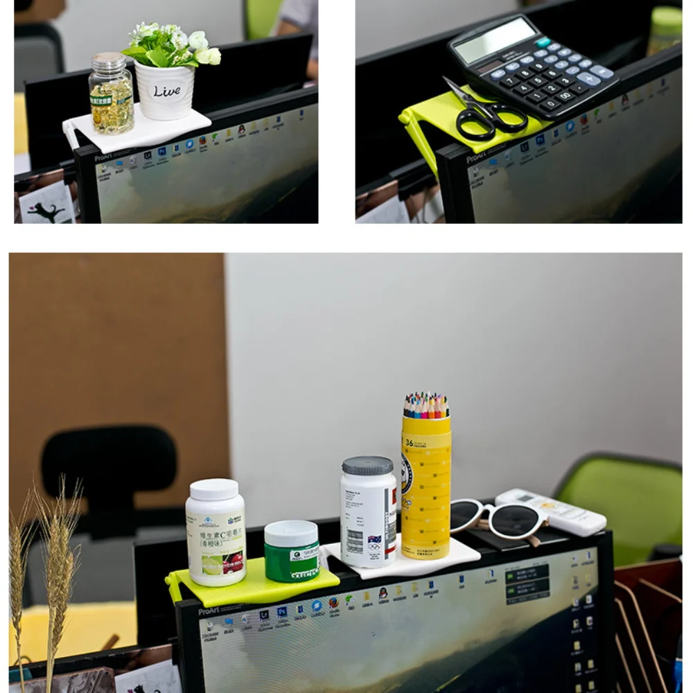 

Computer TV Monitor Shelf Clip Folding Table Desk Storage Rack Riser Desktop Stand Display Shelf Home Office Storage Organizer