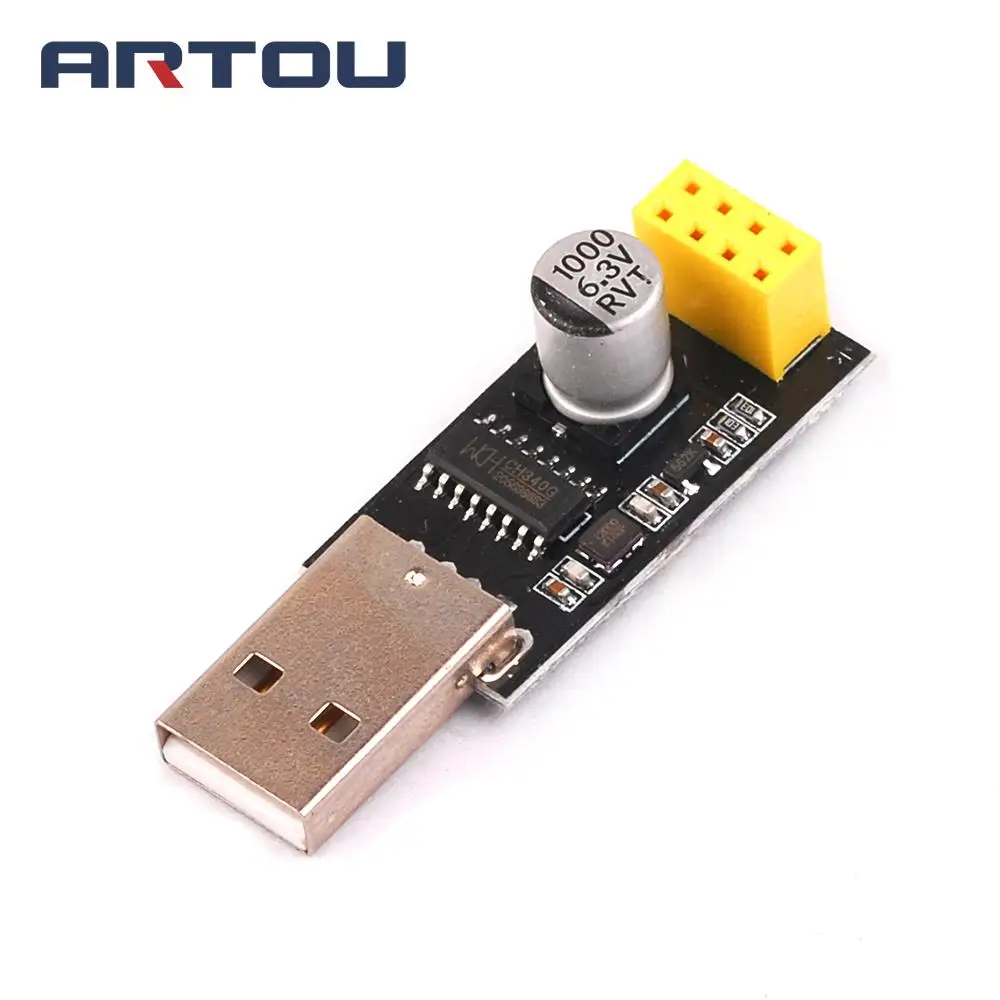 Адаптер программатора ESP01 UART GPIO0 Женский адаптер ESP8266 CH340G USB в последовательный