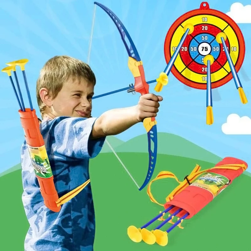 

Simulation Bow Arrow Plastic Soft Sucker Arrow with Target Toy Set for Children Kids