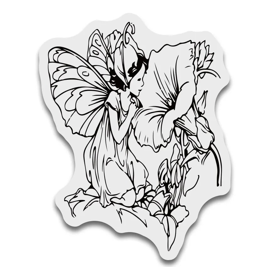 

9*6 Fairy Morning Glory Clear Stamps Transparent Silicone Stamp/Seal DIY Scrapbooking/Photo Album Christmas Halloween Sheets