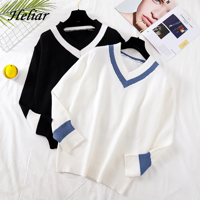 Женский вязаный свитер Heliar повседневный облегающий в европейском стиле с