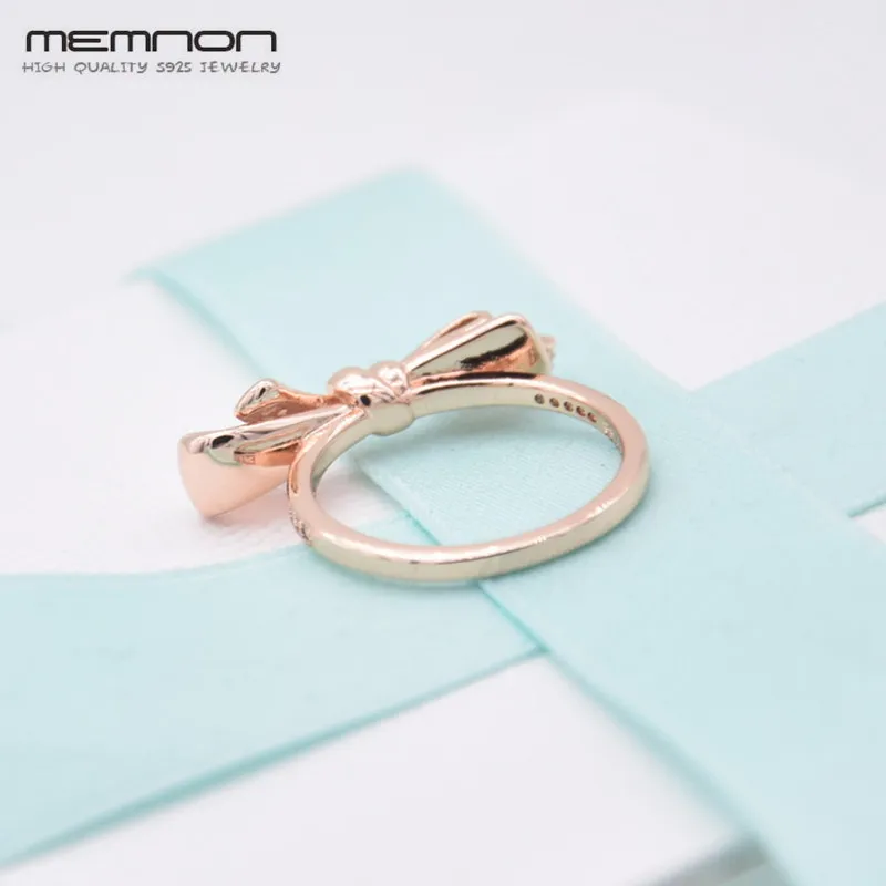 

Memnon fine jewelry 2018 mother's day collection rose bow rings for women anillos 925 sterling silver jewelry ring wholesale