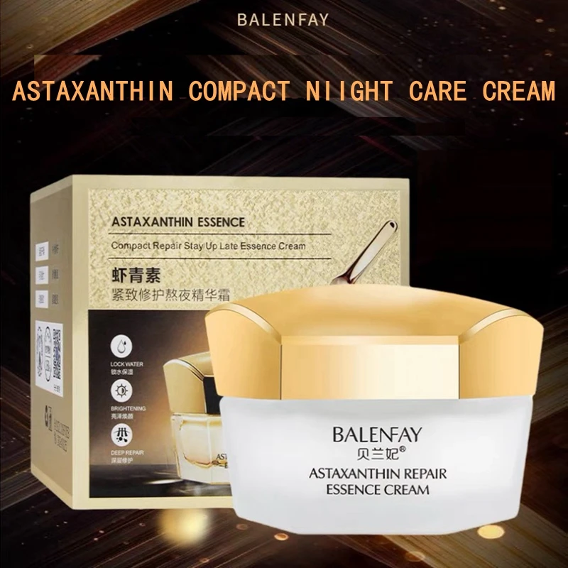 Astaxanthin compact night care cream, moisturizing, anti aging and sensitive muscle cream Face Care
