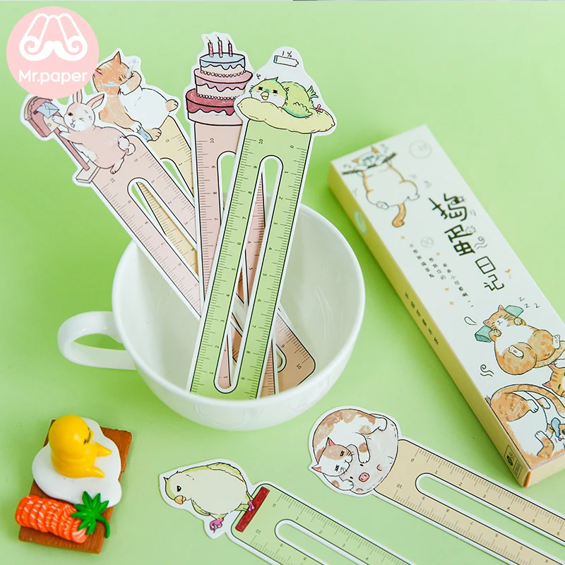 Mr paper 30 шт./кор. Kawaii Kitty линейка неправильные закладки для новизны книга чтения