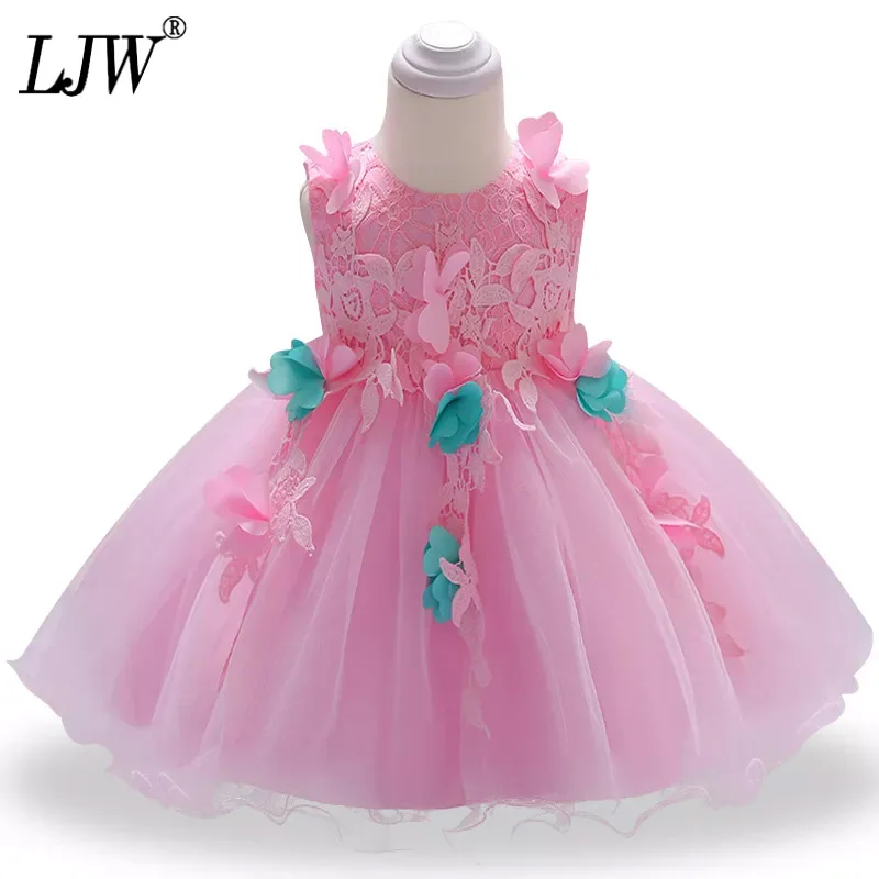 2019 Новое модное платье для маленьких девочек с принтом новорожденной на крестины