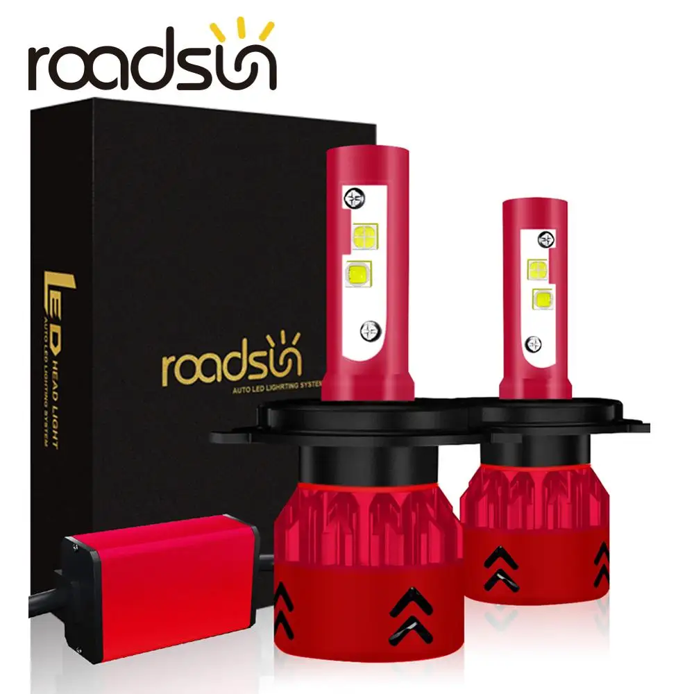 Roadsun H7 H4 Автомобильный светодиодный фары для H11 H1 9005 HB3 9006 HB4 X70 чипы 100 Вт 15000LM и