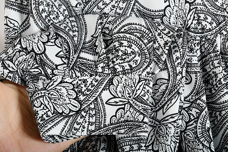 

SuperAen Plus Size Retro Flower Print Chiffon Medium Length 2021 Spring Dresses Women