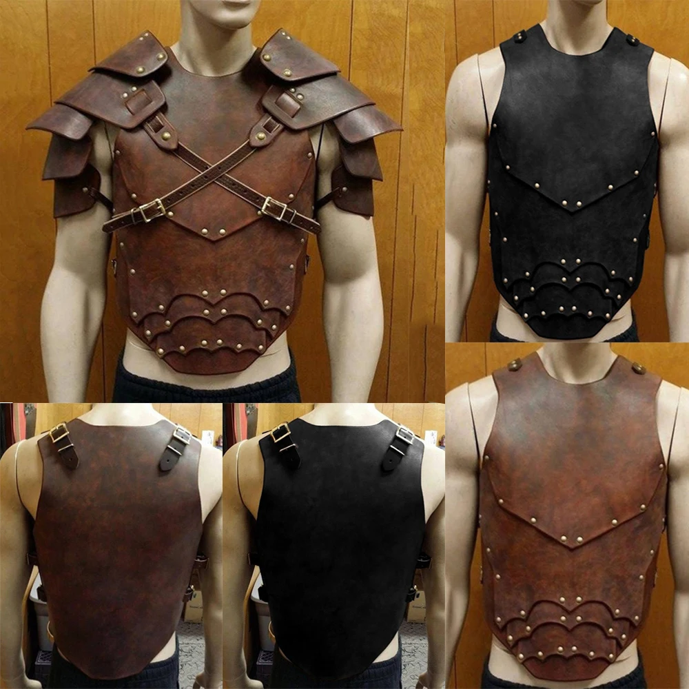 Аксессуары для косплея винтажная кожаная броня фэнтези Ларп нагрудное