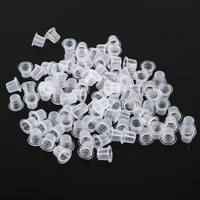 hot wholesale 500pcs tattoo ink cups plastic microblading permanent makeup pigment clear holder container cap tattoo accessory