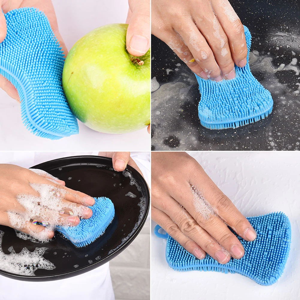 1 шт. силиконовая губка для мытья посуды скребок кухни антибактериальное