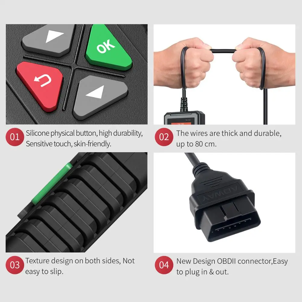 5 шт. YA101 OBDII/EOBD считыватель кодов USB обновление Авто OBD2 сканер инструмент