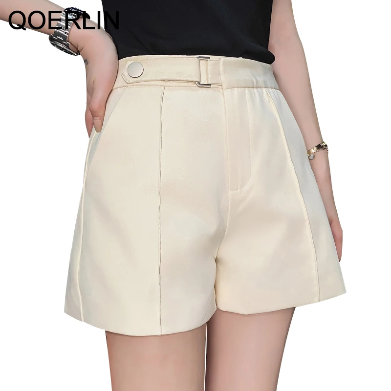 

QOERLIN Chic All-Match Suits Short Women Plus Size S-3XL Elegant Shorts Office Ladies Wide Leg Casual Shorts 2021 Spring Summer
