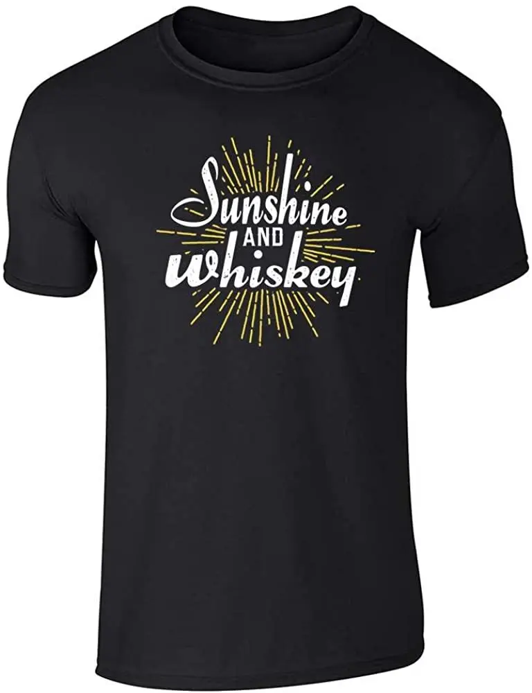 

Sunshine And Whiskey Retro Funny Graphic Tee T-Shirt For Men Print Tshirt 100% Cotton Streetwear Cool Breathable T Shirts